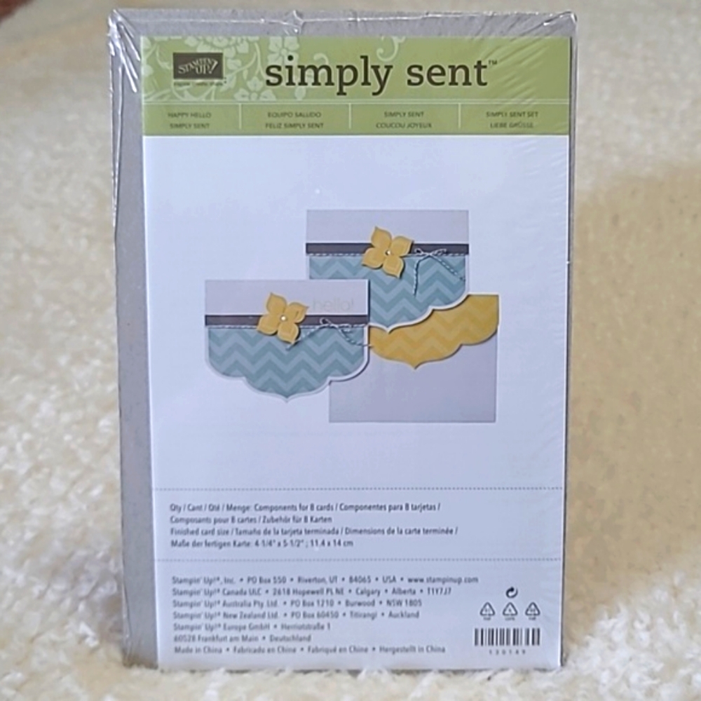 New Stampin' Up Simply Sent Happy Hello Card Kit 8 Card Pack 2013 Retired - Picture 3 of 7